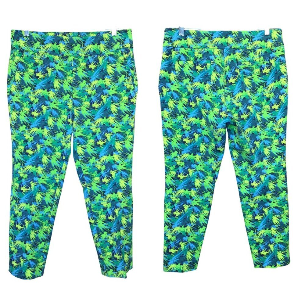 Soft Surroundings Womens Abstract Colorful Cropped Pants Size L
